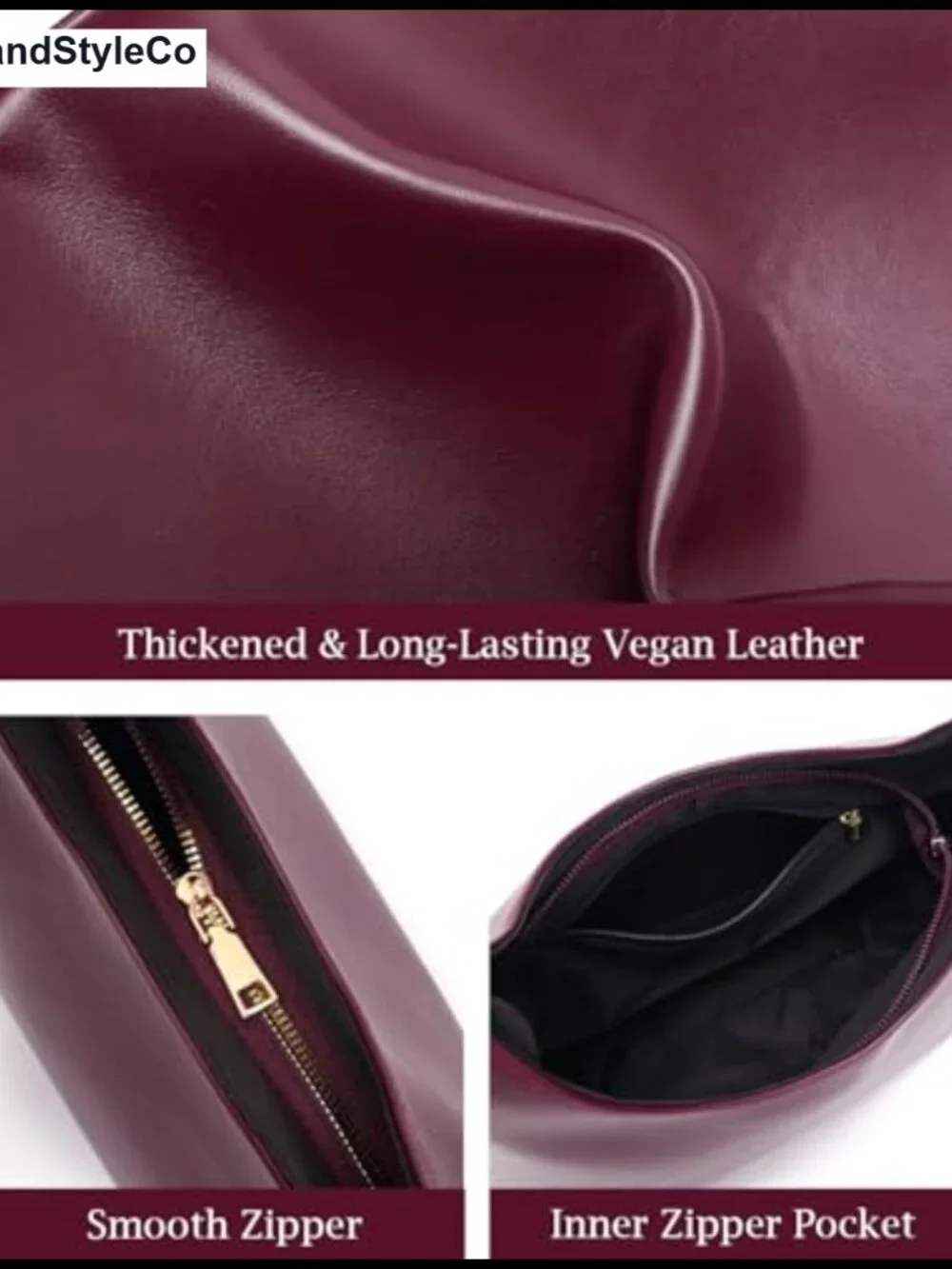 Slouchy Vegan Leather Hobo Shoulder Bag Large Tote Purse